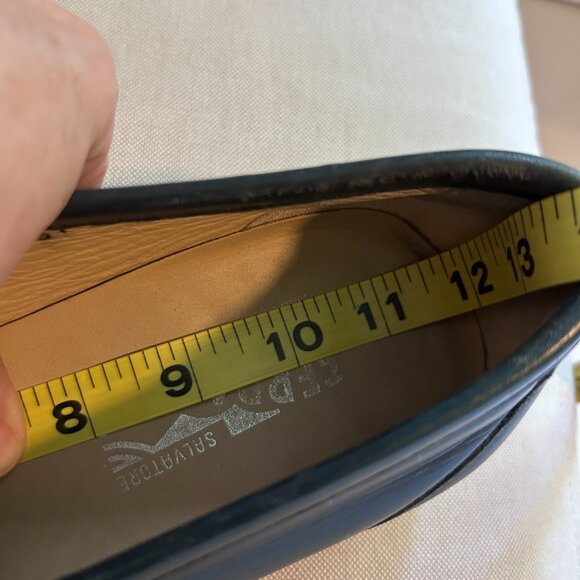 Salvatore Ferragamo Men's Dark Blue Leather Horse Bit Penny Loafer Size 10 1/2 D - Picture 13 of 13